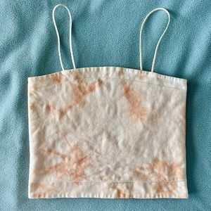 American Eagle Tie-Dye Tank Crop Top Bungee Strap Square